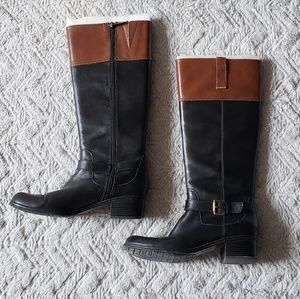 Bandolino 2 Tone Boots Size 7.5M Fair Condition